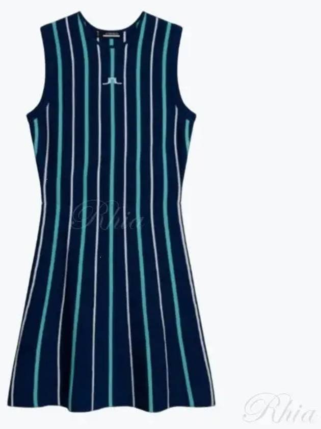 Women's Kijana Knit Golf Short Dress Estate Blue - J.LINDEBERG - BALAAN 2