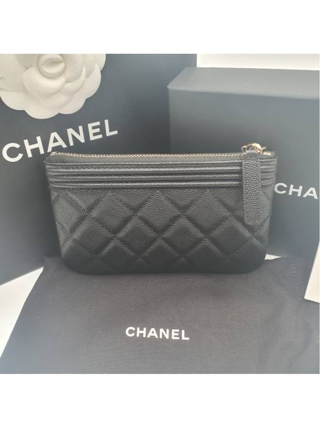 Boy Leather Mini Pouch Bag Black - CHANEL - BALAAN 4