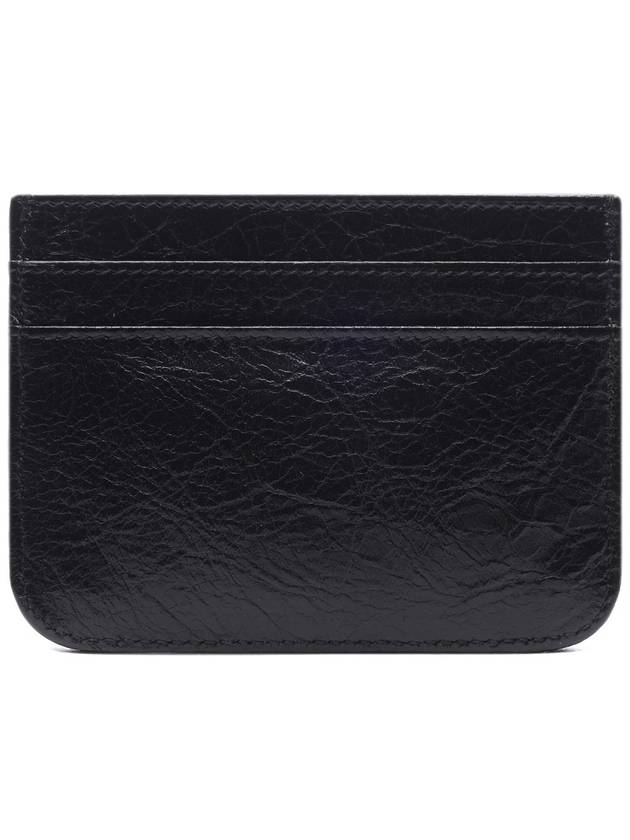 Embellished Logo Leather Card Wallet Black - BALENCIAGA - BALAAN 5