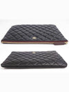 Medium Classic Clutch Bag Caviar Leather & Gold Black - CHANEL - BALAAN 6