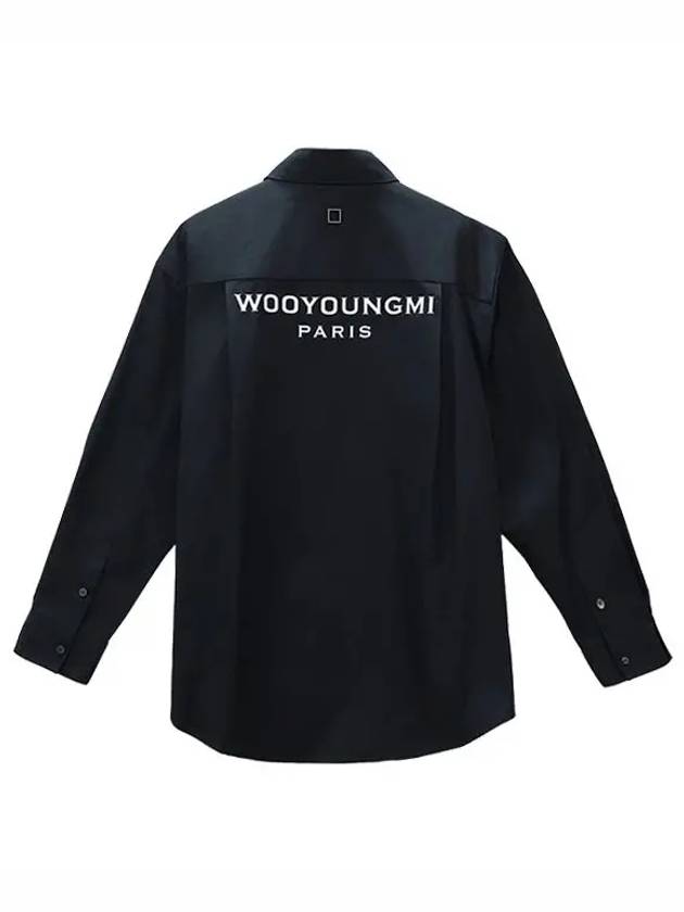 Back Logo Cotton Long Sleeve Shirt Black - WOOYOUNGMI - BALAAN 3