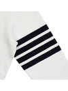 V-Neck Diagonal Armband Cardigan White - THOM BROWNE - BALAAN 6