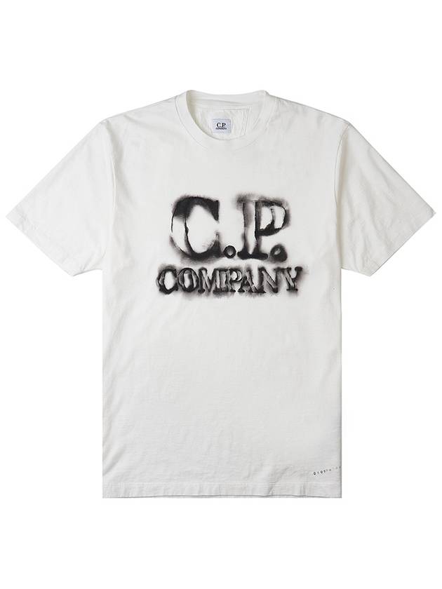 Logo Cotton Short Sleeve T-Shirt White - CP COMPANY - BALAAN 11