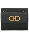 Gancini Leather Card Wallet Black - SALVATORE FERRAGAMO - BALAAN 2