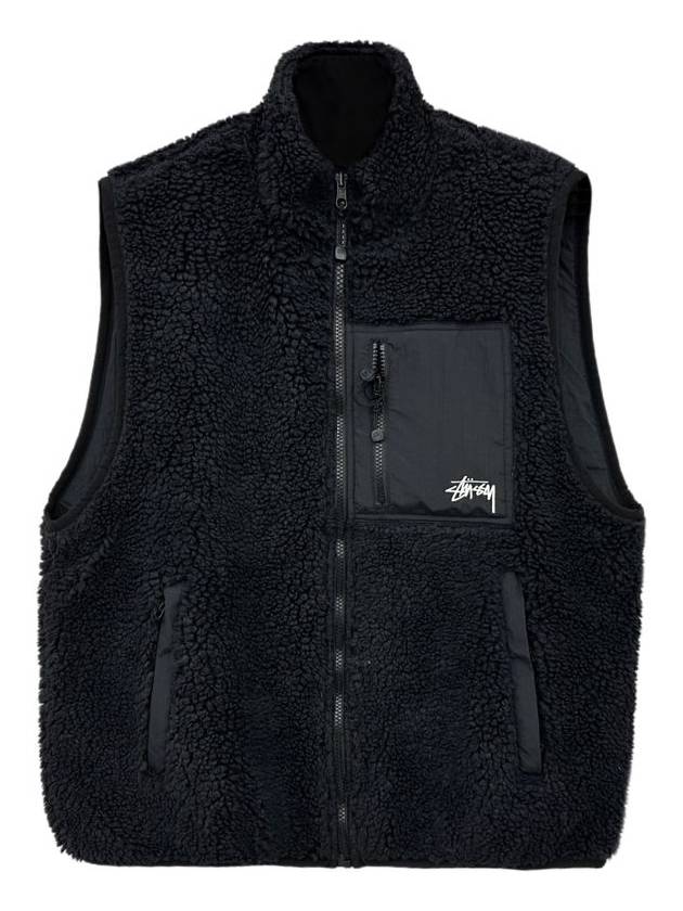 24SS Logo Sherpa Reversible Vest 118528 - STUSSY - BALAAN 1