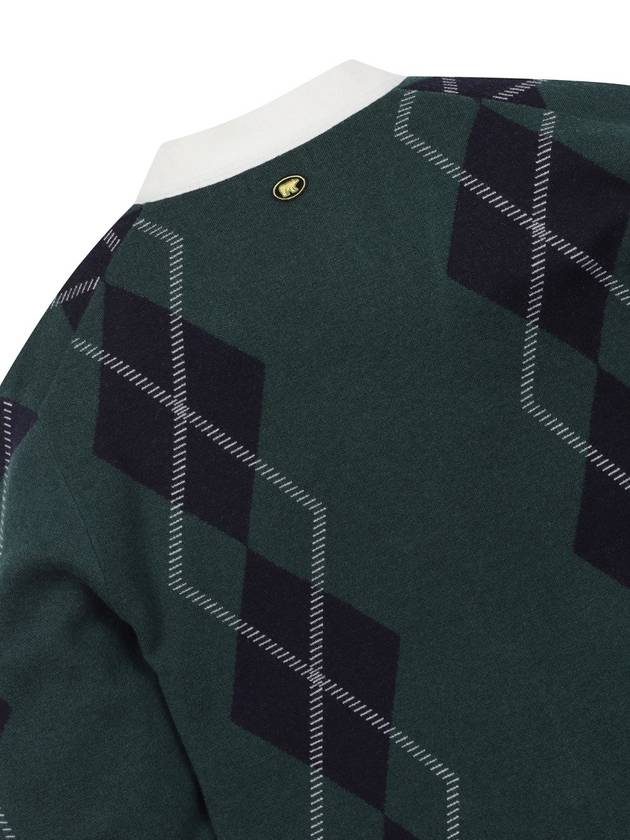 Men s Argyle Check Y neck Cardigan - JACKNICKLAUS - BALAAN 7