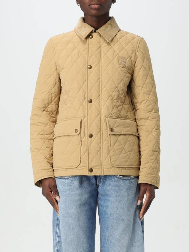 Applique B Shield Corduroy Collar Quilted Jacket Beige - BURBERRY - BALAAN 2