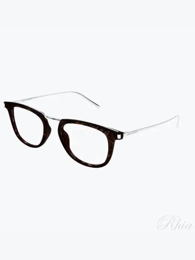 Eyewear Square Frame Sunglasses Silver Brown - SAINT LAURENT - BALAAN 2