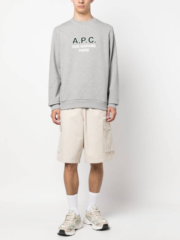 Logo Print Cotton Sweatshirt Heather Grey - A.P.C. - BALAAN 3