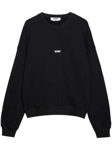 Micro Logo Print Sweatshirt Black - MSGM - BALAAN 1