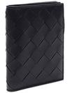 Intrecciato Zipper Small Half Wallet Black - BOTTEGA VENETA - BALAAN 4