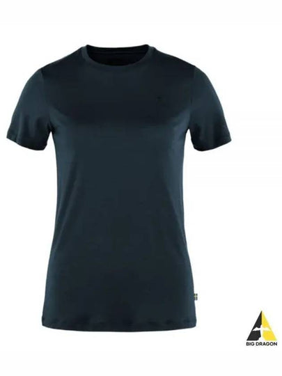 Women's Abisko Wool Short Sleeve T-Shirt Dark Navy - FJALL RAVEN - BALAAN 2