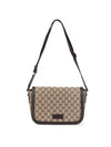 GG Monogram canvas flap messenger bag beige - GUCCI - BALAAN 1