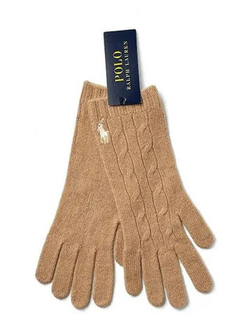 WC0528 220 Pony Cable Knit Gloves - POLO RALPH LAUREN - BALAAN 1