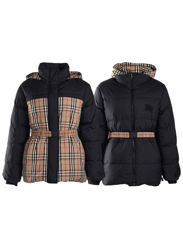 Check Reversible Down Padding Beige Black - BURBERRY - BALAAN 2