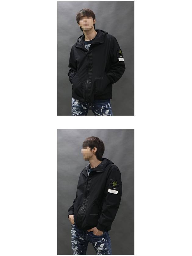 Soft Shell-R E.Dye Pure Insulation Technology Recycled Polyester Primaloft Hooded Jacket Black - STONE ISLAND - BALAAN 3