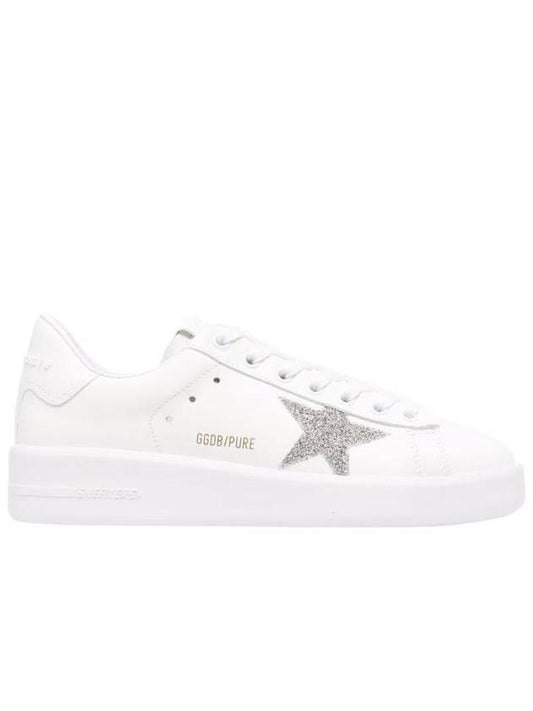 Pure Star Glitter Silver Low Top Sneakers White - GOLDEN GOOSE - BALAAN 1