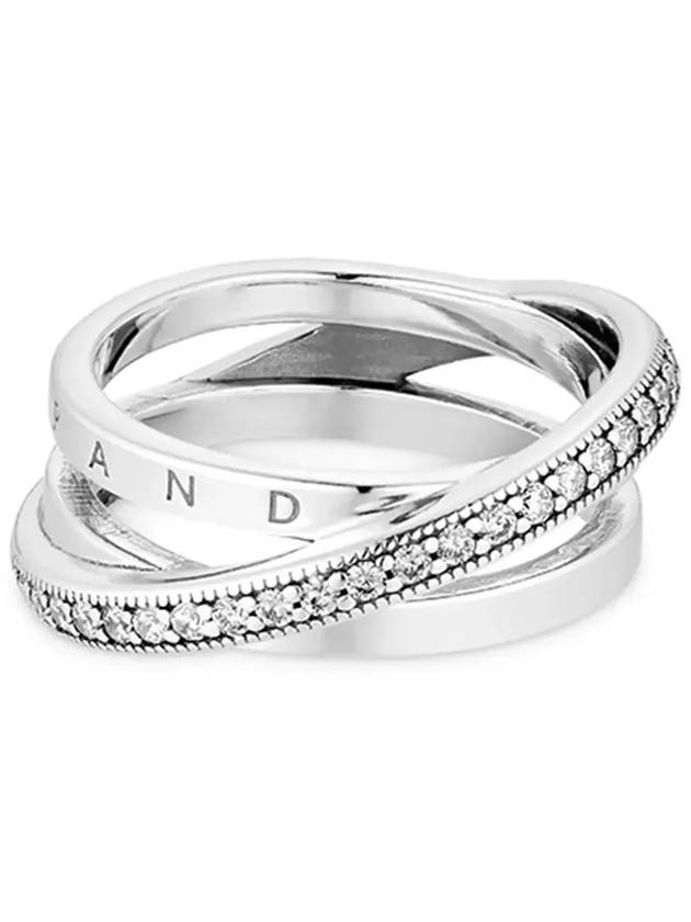 Women's Crossover Pave Triple Band Ring Silver - PANDORA - BALAAN 4