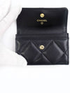 19 Flap Card Holder Lambskin Gold Black - CHANEL - BALAAN.