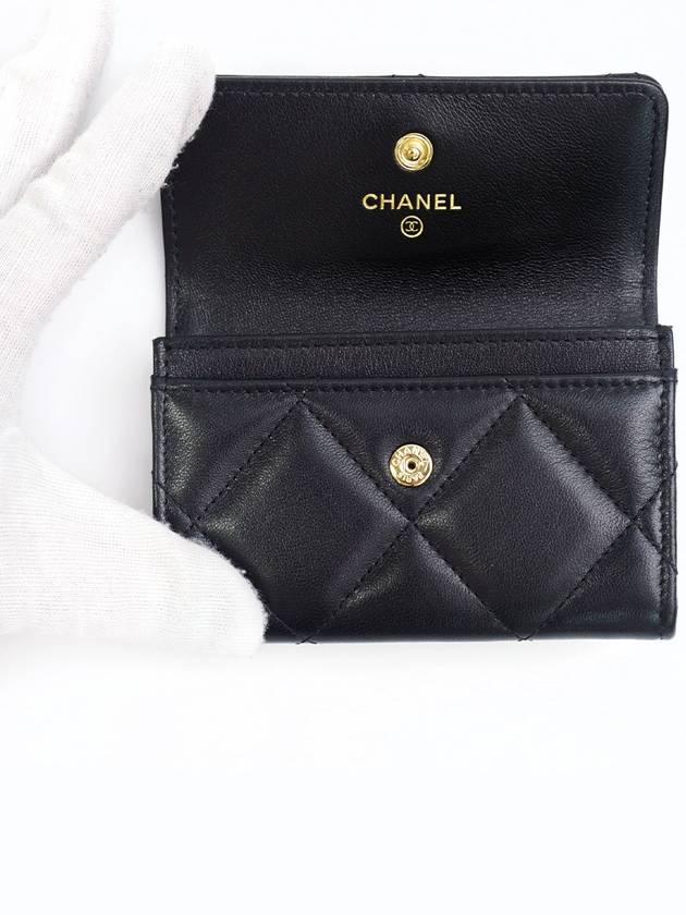 19 Gold Hardware Lambskin Flap Card Wallet Black - CHANEL - BALAAN 6