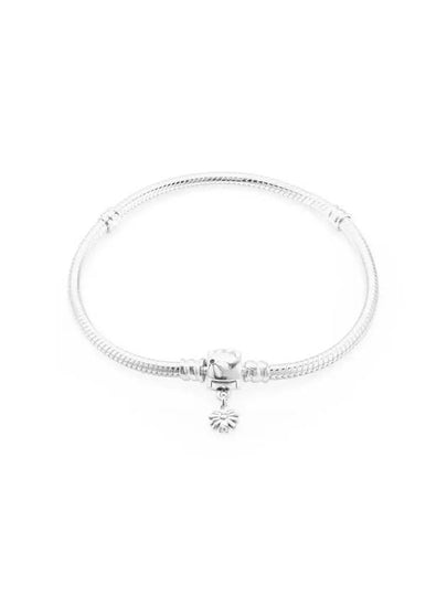 Women's Moments Daisy Flower Clasp Snake Chain Bracelet Silver - PANDORA - BALAAN 2