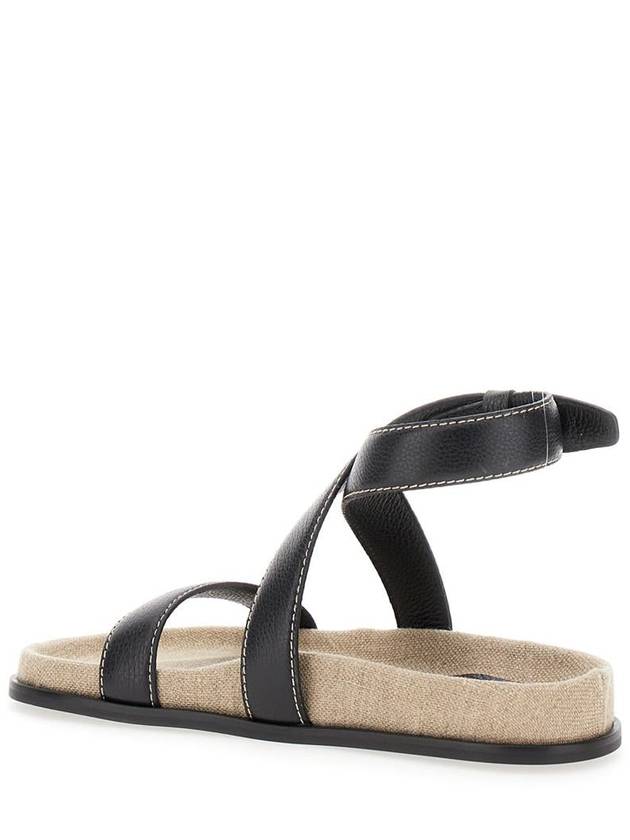 'The Chunky' Black Sandals With Straps In Leather Woman - TOTEME - BALAAN 3