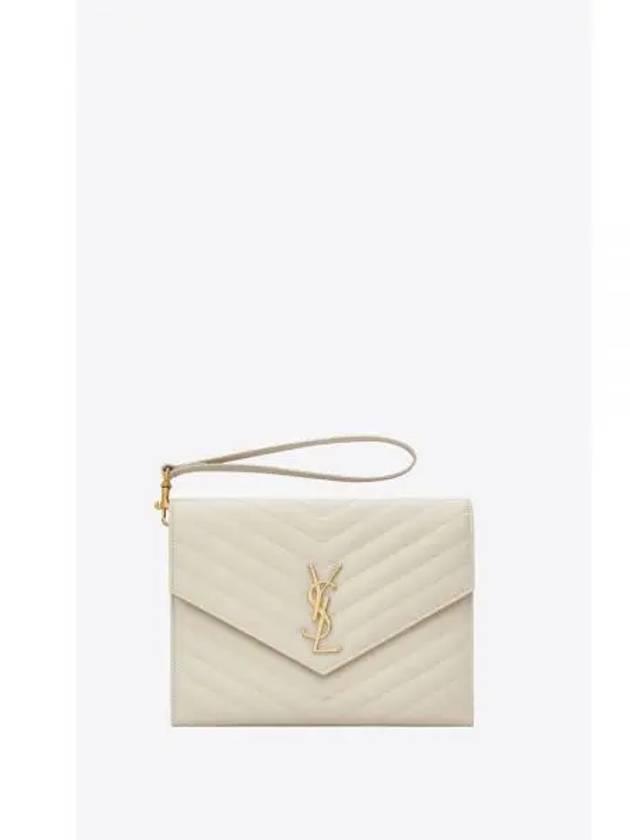 Grain De Poudre Cassandre Clutch Bag Blanc Vintage - SAINT LAURENT - BALAAN 2