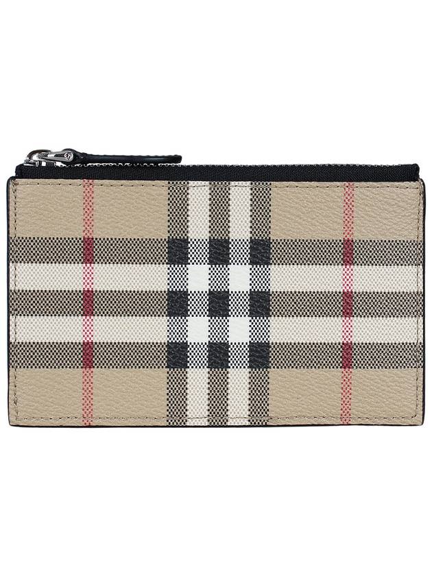 Vintage Check Leather Card Wallet Beige - BURBERRY - BALAAN 3