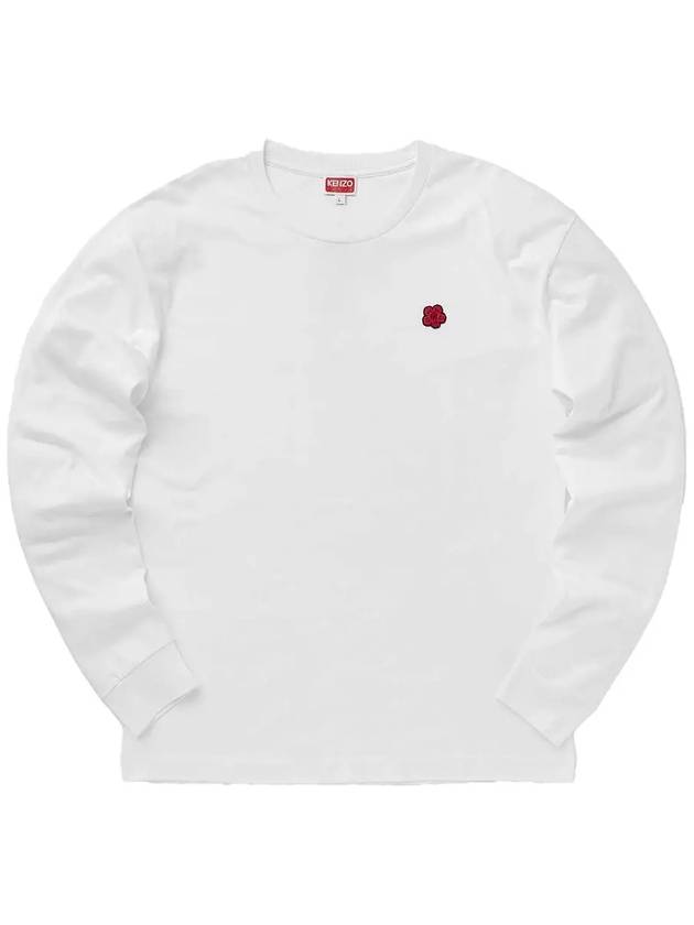 Boke Flower Embroidery Cotton Long Sleeve T-Shirt White - KENZO - BALAAN 3