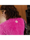 Women's Brushed Mohair Wool Cardigan Pink - GUCCI - BALAAN.