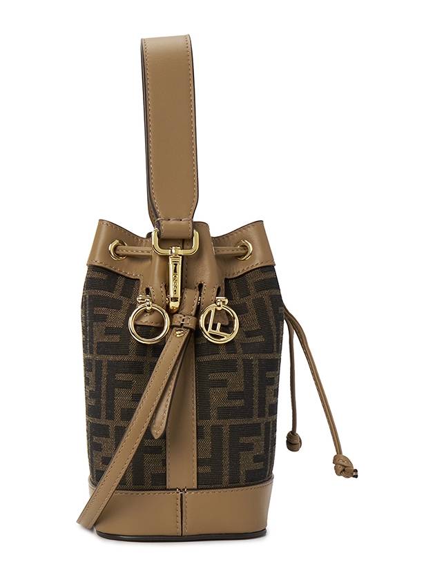 Mon Tresor FF Mini Fabric Bucket Bag Brown - FENDI - BALAAN 3