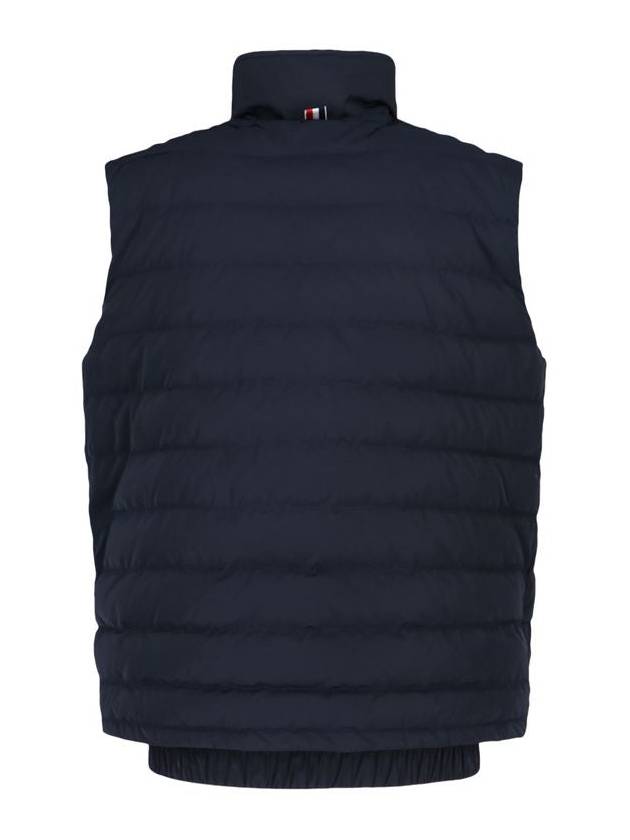 4 Bar Poly Twill Down Vest Navy - THOM BROWNE - BALAAN 3