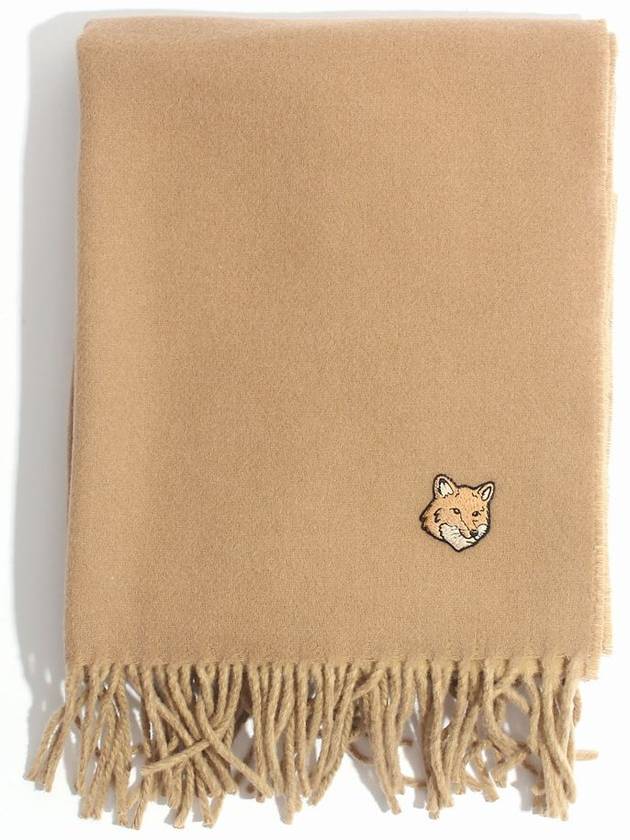 Bold Fox Head Double Face Scarf Beige - MAISON KITSUNE - BALAAN 2