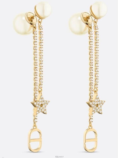 Tribales White Resin Pearl Earrings Gold - DIOR - BALAAN 2