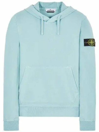 Waffen Patch Cotton Fleece Hoodie Aqua - STONE ISLAND - BALAAN 2