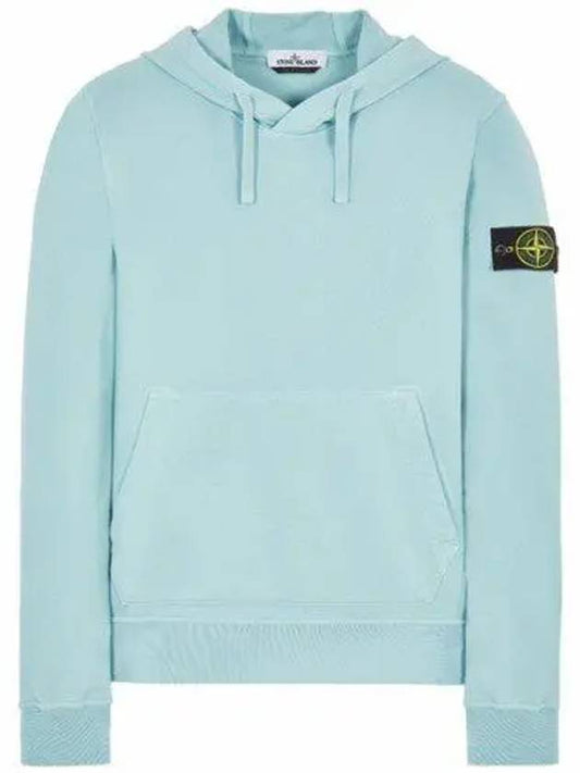 Waffen Patch Cotton Fleece Hoodie Aqua - STONE ISLAND - BALAAN 2