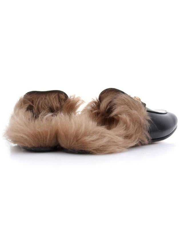 Prince Town Fur Leather Bloafers Black - GUCCI - BALAAN 5