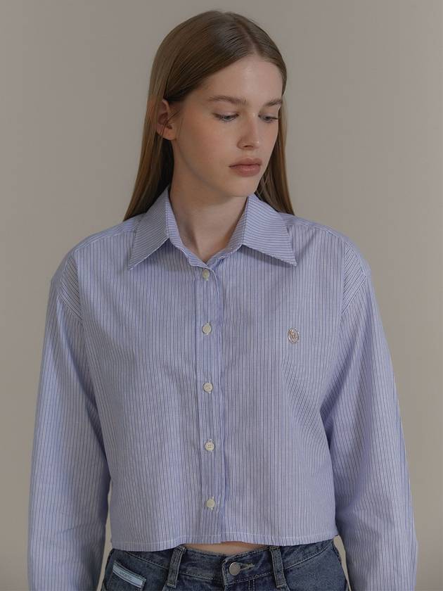 CROP LOGO STRIPE SHIRTS_BLUE - ANOETIC - BALAAN 2