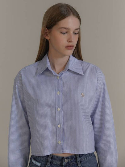 CROP LOGO STRIPE SHIRTS_BLUE - ANOETIC - BALAAN 2