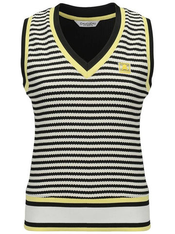 C23SVT005W Striped Vest Black - CHUCUCHU - BALAAN 1