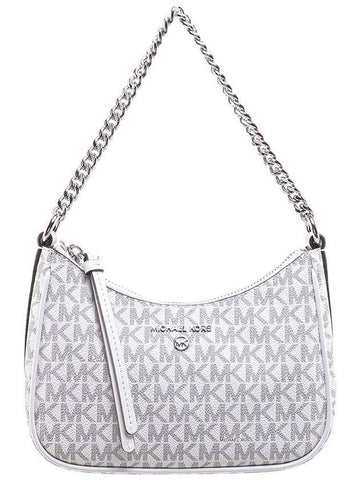 Small Logo Jetset Charm Shoulder Bag White - MICHAEL KORS - BALAAN 1