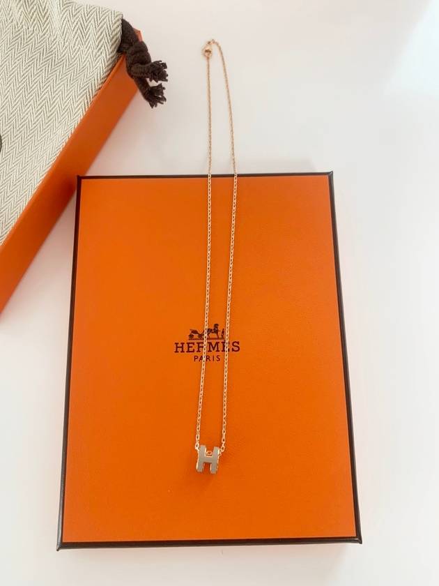 Mini Pop H Pendant Rose Gold & Marron Glace - HERMES - BALAAN 3