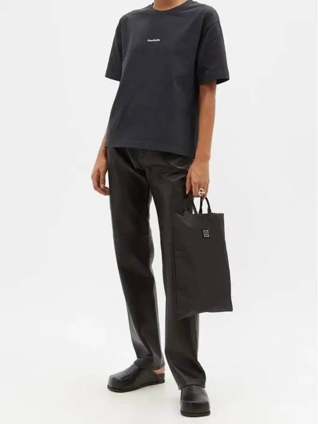 Metal Face Logo Shopper Tote Bag Black - ACNE STUDIOS - BALAAN 4