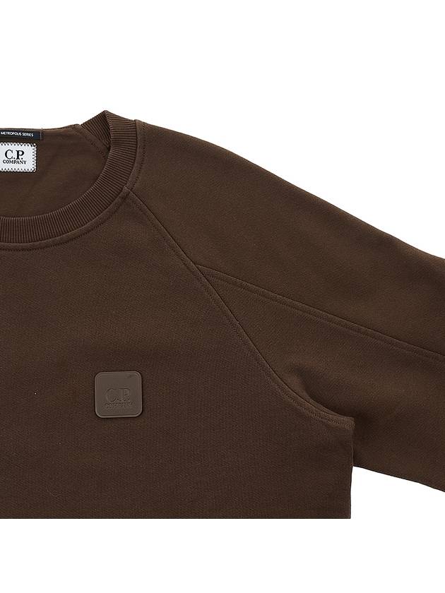 Logo Patch Crew Neck Sweatshirt Brown - CP COMPANY - BALAAN 5