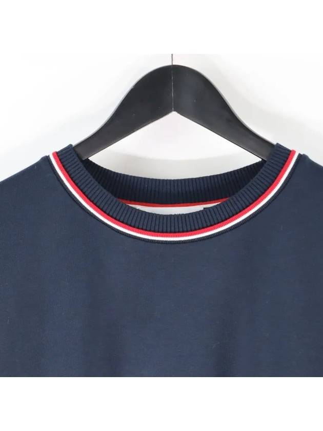 Logo Tab RWB Stripe Trimming Knit Top Navy - THOM BROWNE - BALAAN 5