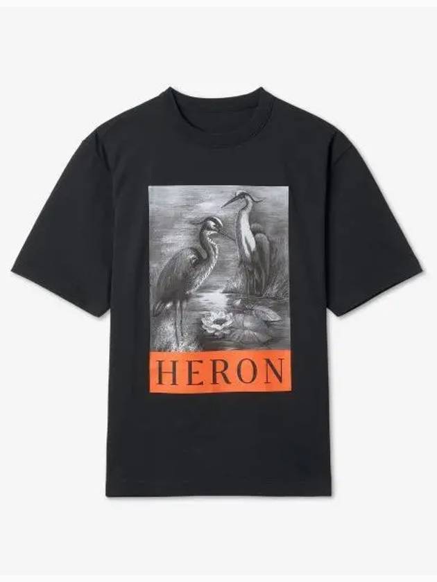 Logo Graphic Printed Short Sleeve T-Shirt Black - HERON PRESTON - BALAAN 2