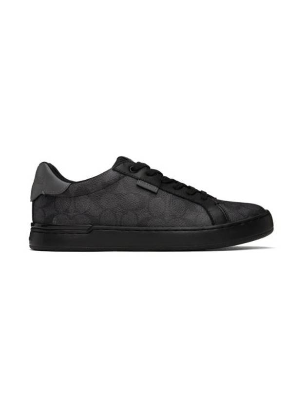 Low Line Signature Canvas Top Sneakers Charcoal - COACH - BALAAN 1