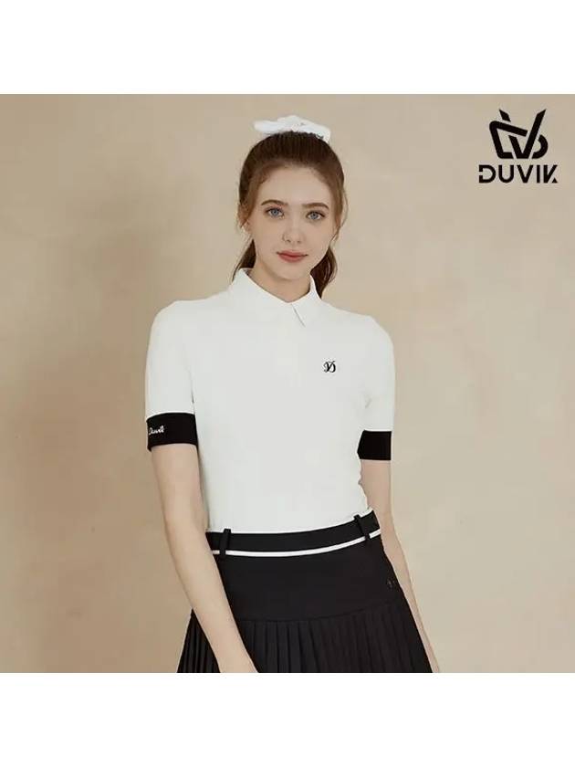 color matching point Y-collar short-sleeved T-shirt DE2WTS121DG - DUVIK - BALAAN 3