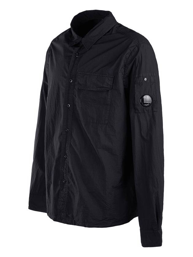 Tylon L Button Long Sleeve Shirt Black - CP COMPANY - BALAAN 3