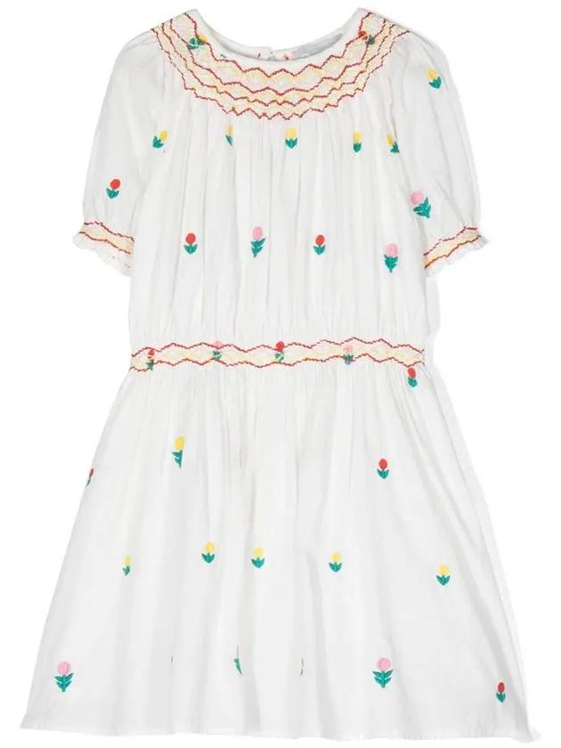 Kids Flower Embroidery Dress TS1A41 Z1141 101EM - STELLA MCCARTNEY - BALAAN 1